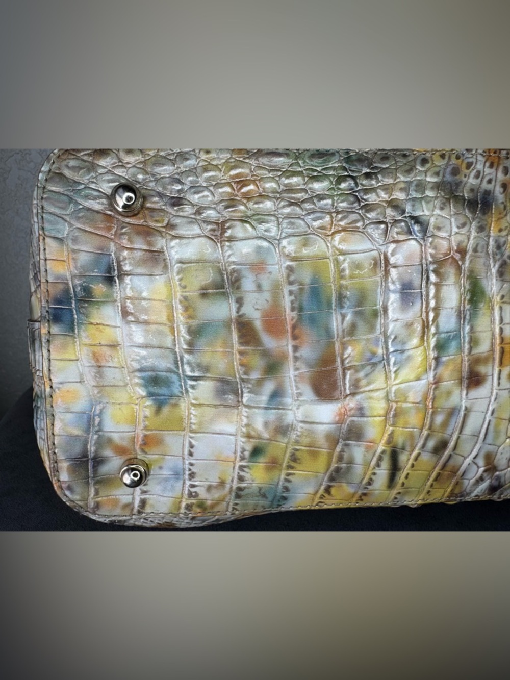 Brahmin Large Duxbury Satchel Poppy Seed Melbourne Leather Croc Embossed Bag - Picture 5 of 16